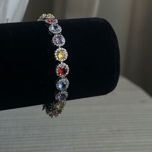 Multi-Color candy CZ  white-gold Bracelet